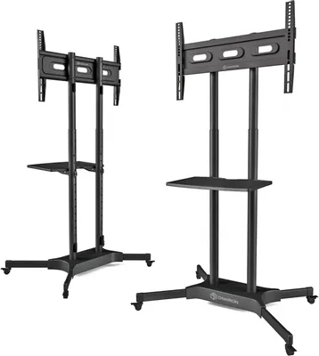 Мойка TS1351 BLACK Мобильная стойка ONKRON на 1 ТВ/ 40-65 от 200х200 до 400х600 наклон 0º поворот 0º макс нагр 45,5кг Высота 1200-1500мм, кабель-ка