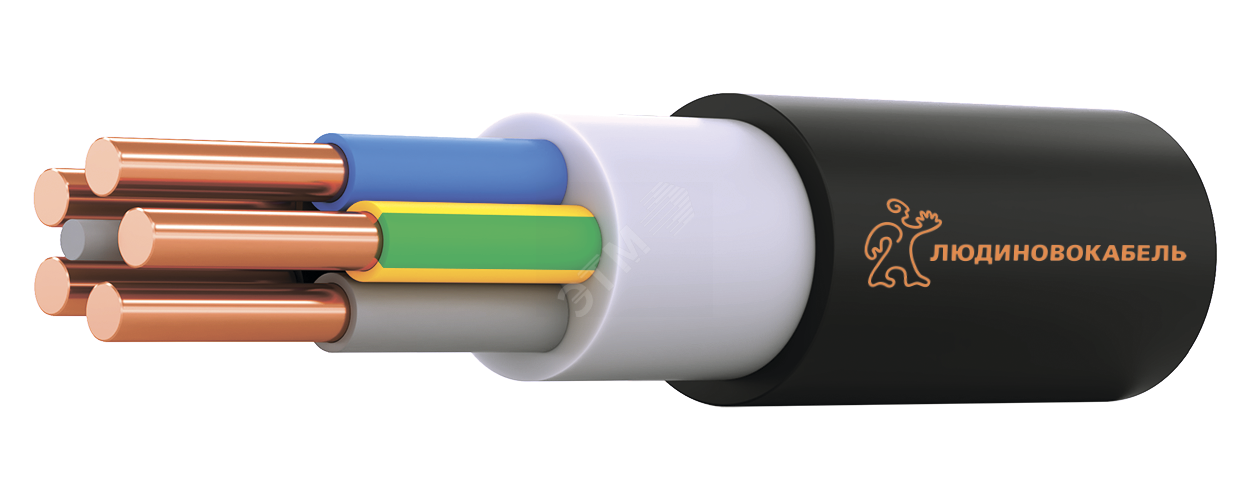 Кабель Людиновокабель ВВГнг(А)-LS 5х2,5ок(N,PE)-0,66 Л0015806 (100м)