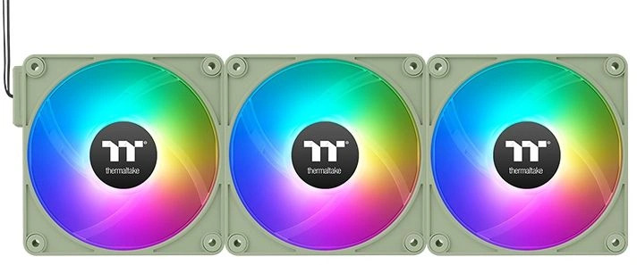 Вентилятор для корпуса Thermaltake CT120 EX Matcha CL-F198-PL12MG-A 120x120x25mm, зеленый, реверсивный, 500-2000rpm, 68CFM, 31.2dBa, ARGB, 4-pin, (3-p
