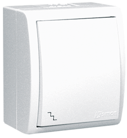 Переключатель Simon 1594201-030 Simon 15 Aqua Белый 1-клавишный наружный, IP54