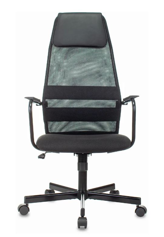 Кресло Бюрократ KB-5M/BLACK черный TW-01 3C11 сетка/ткань с подголов. крестов. металл черный