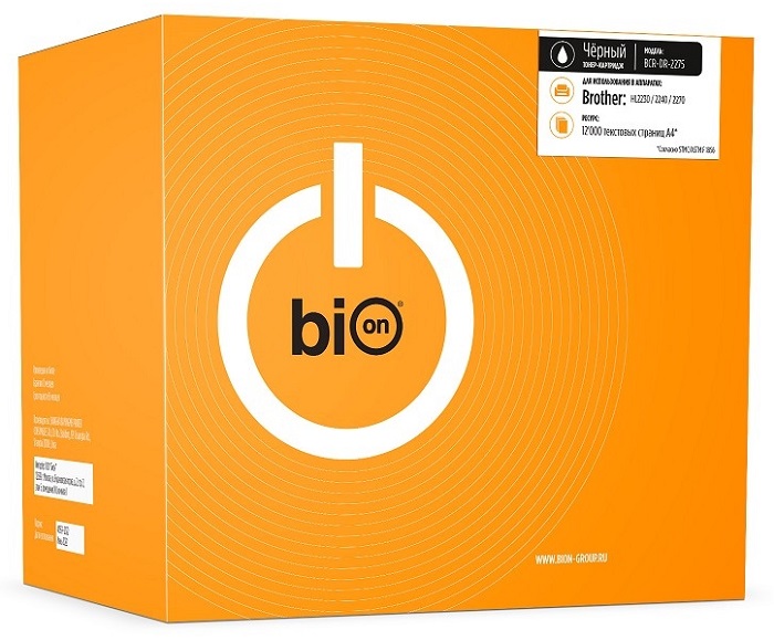 Картридж BION BCR-DR-2275 DR-2275 для Brother DCP-7060DR/MFC-7360NR/HL-2132R/HL-2250DNR/DCP-7057WR/DCP-7070DWR/FAX-2845R/FAX-2940R/DCP-7065DNR/HL-2240