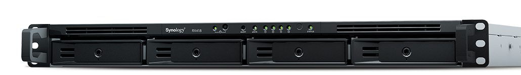 Модуль расширения Synology RX418 (Rack 1U) for RS818+, RS818RP+, RS816, RS815+, RS815RP+, RS815 up to 4hot plug HDDs SATA(3,5' or 2,5')/1xPS incl eSAT