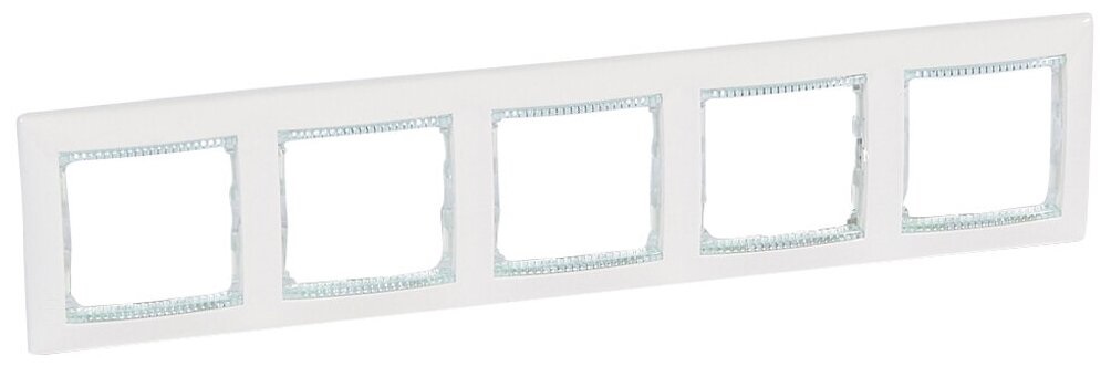 Рамка Legrand 774465 Valena CLASSIC - 5 постов, белый/кристалл