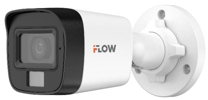 Видеокамера HD-TVI iFlow F-AC-2152M(2.8mm) 3К (5Мп 16:9) уличная цилиндрическая с гибридной подсветкой ИК/LED до 30/20м, встроенный микрофон, CMOS, об