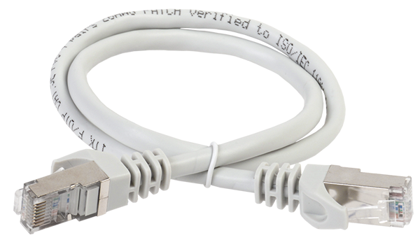 Кабель патч-корд F/UTP 5e кат. 0,5м. ITK PC01-C5EF-05M экр., RJ45/RJ45, PVC, серый