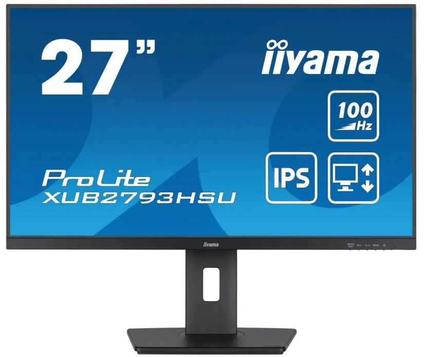 Монитор 27 Iiyama ProLite XUB2793HSU-B7 1920x1080 LED, 16:9, IPS, 300cd, 1300:1, 80M:1, 1ms, 178/178, DP, HDMI, USB, 100Hz, Speakers, tilt, pivot, sw