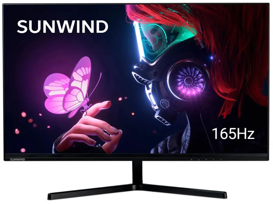 Монитор 23,8 SUNWIND SUN-M24BG110 black, 1920x1080, VA, 6ms, 16:9, HDMI, DP, 4000:1, 250cd, 178°/178°