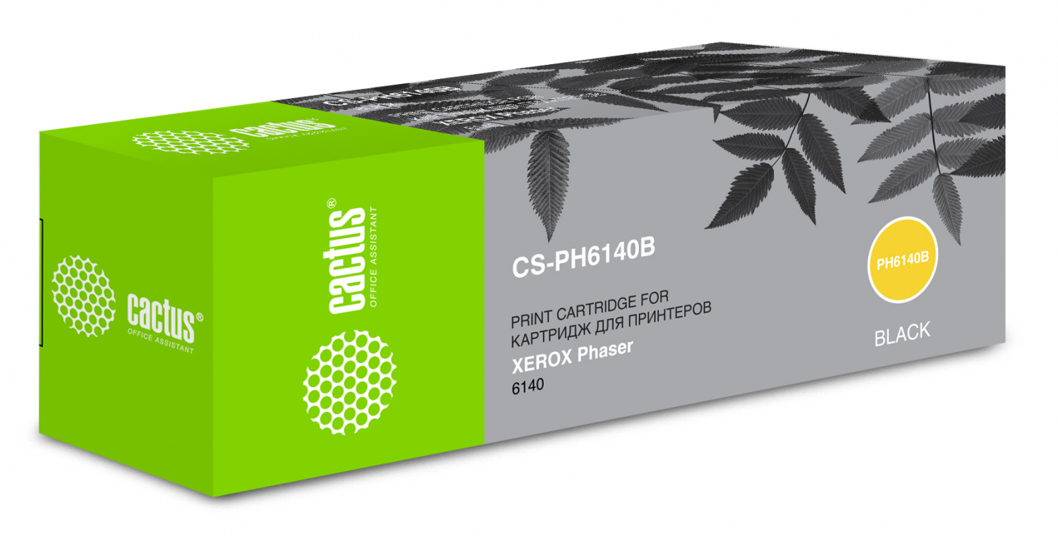Картридж Cactus CS-PH6140B для принтеров Xerox Phaser 6140,черный 2600 стр.
