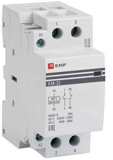 Контактор EKF km-2-32-11 КМ 32А NО+NC (2 мод.)