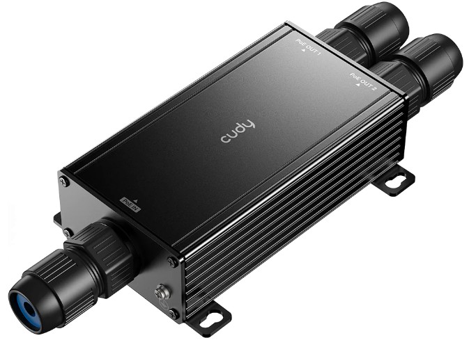 Удлинитель Cudy POE25 2 Channel 10/100/1000Mbps Outdoor Waterproof PoE++, IEEE802.3af/at/bt, IP67 waterproof, 1 x PoE++ Input port, 2 x PoE+/PoE Outpu