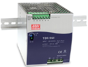 Преобразователь AC-DC сетевой Mean Well TDR-960-24 960Вт, ККМ, 3-х фазный, вход 340…550В AC, 47…63/480…780В DC, выход 24В/40A, рег. вых 24...28В, изол