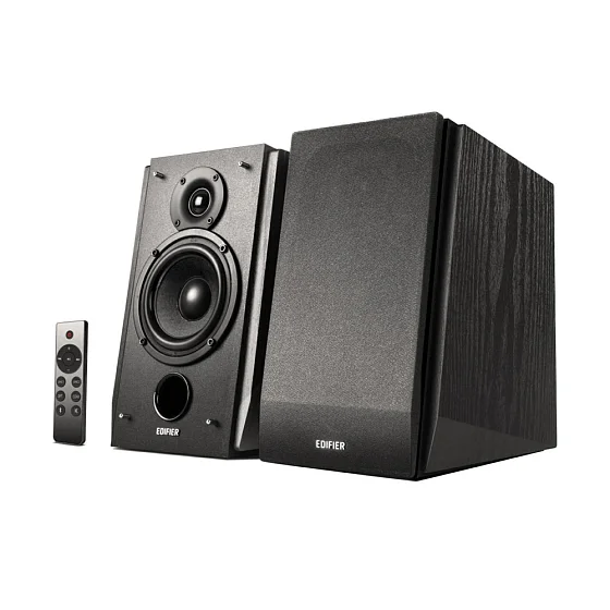Компьютерная акустика 2.0 Edifier R1855DB Matte Black активные, 70W RMS, 60-20000Гц, дерево, пульт ДУ, BT 5.0,выход на сабвуфер,Opt/Coaxial,2 RCA
