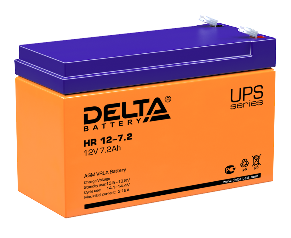 Батарея Delta HR 12-7.2 12В, 7.2Ач, 151х65х100мм