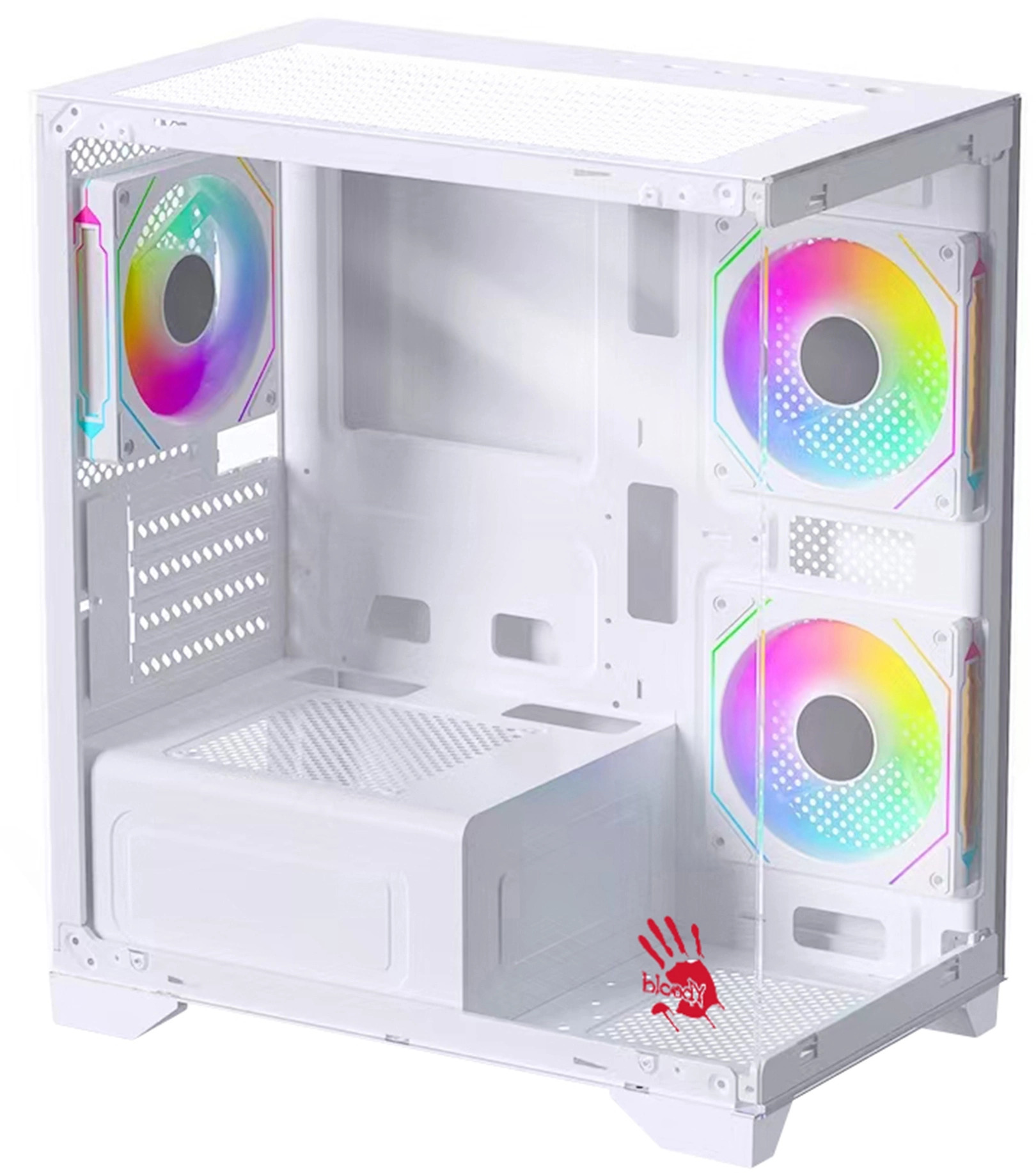 Корпус mATX Bloody BD-CC103F белый, без БП, USB 2.0, USB 3.0