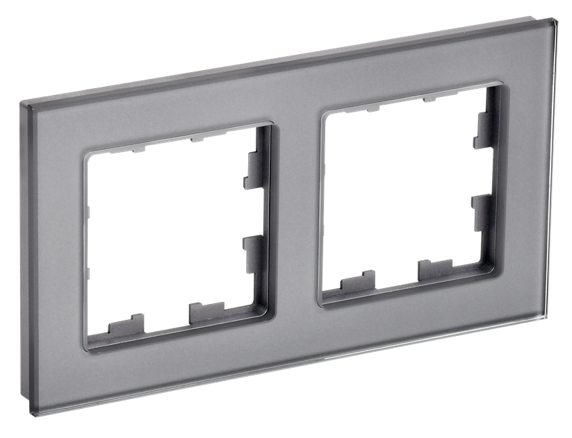 Рамка двойная IEK BR-M22-G-K03 BRITE РУ-2-2-БрСе Стекло Серый