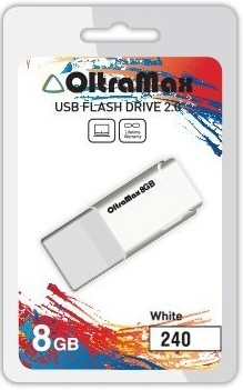  Накопитель USB 2.0 8GB OltraMax OM-8GB-240-White 240 белый