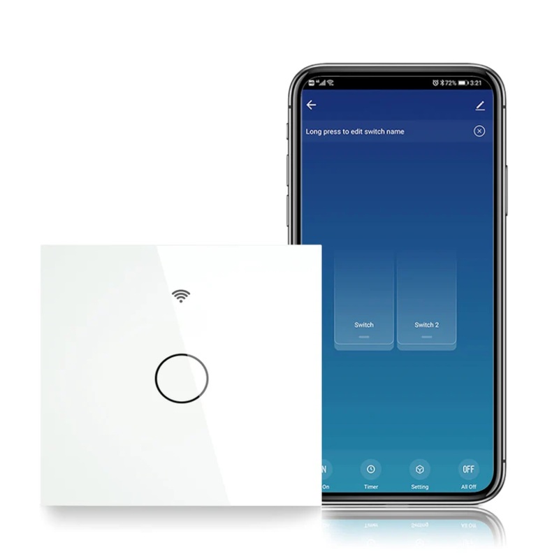   Xcom-Shop Выключатель сенсорый одноклавишный Moes ZS-EU1-WH-MS ZigBee Smart Switch белый