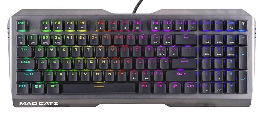 Клавиатура Mad Catz S.T.R.I.K.E. 13 US KS83MMUSBL000-0 игровая, БЕЗ РУССКОЙ РАСКЛАДКИ, чёрная (CHERRY MX RED Switch, 96 кл., RGB подсветка, USB) (5359