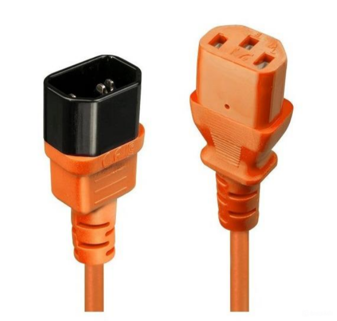 Кабель питания Filum FL-PC-C13/C14-C1-1.0-OR ПВС-АП 3x1.0 С13 - C14, 220/250В, 10А, оранжевый, 1м