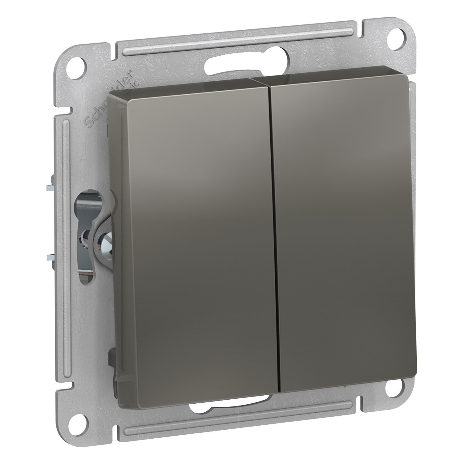 Выключатель Schneider Electric ATN000951 AtlasDesign, 2-клавишный, сх.5, 10АХ, механизм, сталь