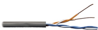 Кабель витая пара U/UTP 5e кат. 2 пары TWT TWT-5EUTP2/500-GY 24AWG(0.51 мм), медь, одножильный (solid), внутренний, PVC, серый, уп/500м
