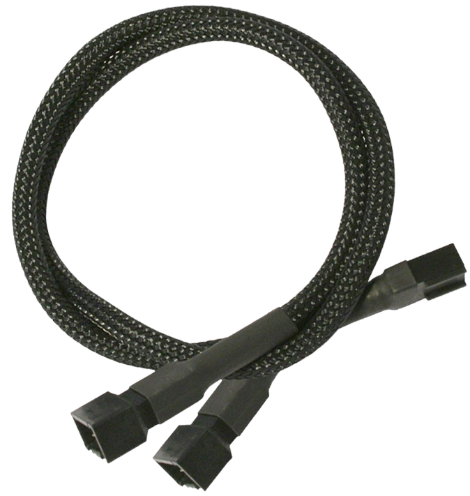 Разветвитель Nanoxia NX3PY60 3-pin в 2 х 3-pin, 60см, черный