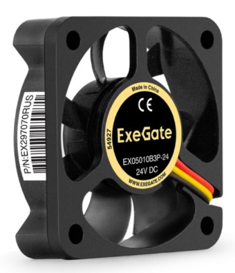 Вентилятор для корпуса Exegate EX05010B3P-24 EX297070RUS 50x50x10 mm, 7000rpm, 17.1CFM, 42,6dBa, 3-pin