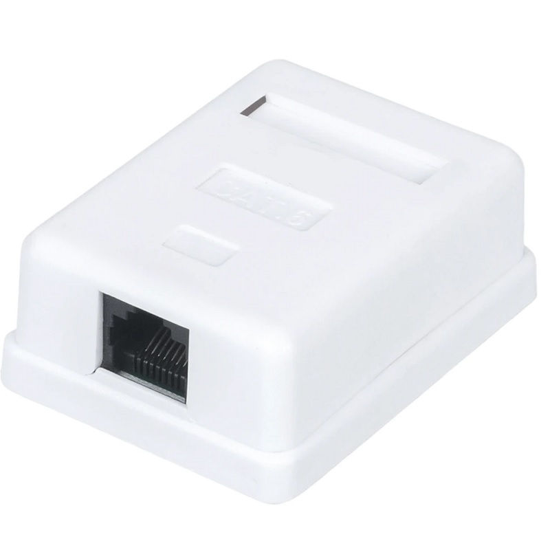 Розетка настенная Cabcoil CC-RJ45-C6-WH-1 неэкранированная RJ45 (8P8C), 1 порт, категория 6, белая