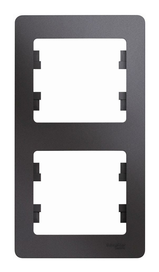 Рамка Schneider Electric GSL001306 Glossa 2-ая, вертикальная графит