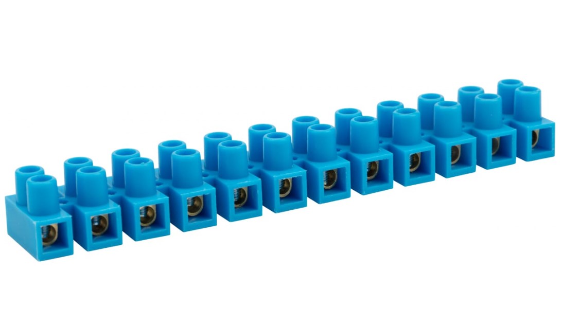 Клеммная колодка Rexant 07-5014-4 винтовая KВ-14 6-14, ток 20 A, полипропилен синий
