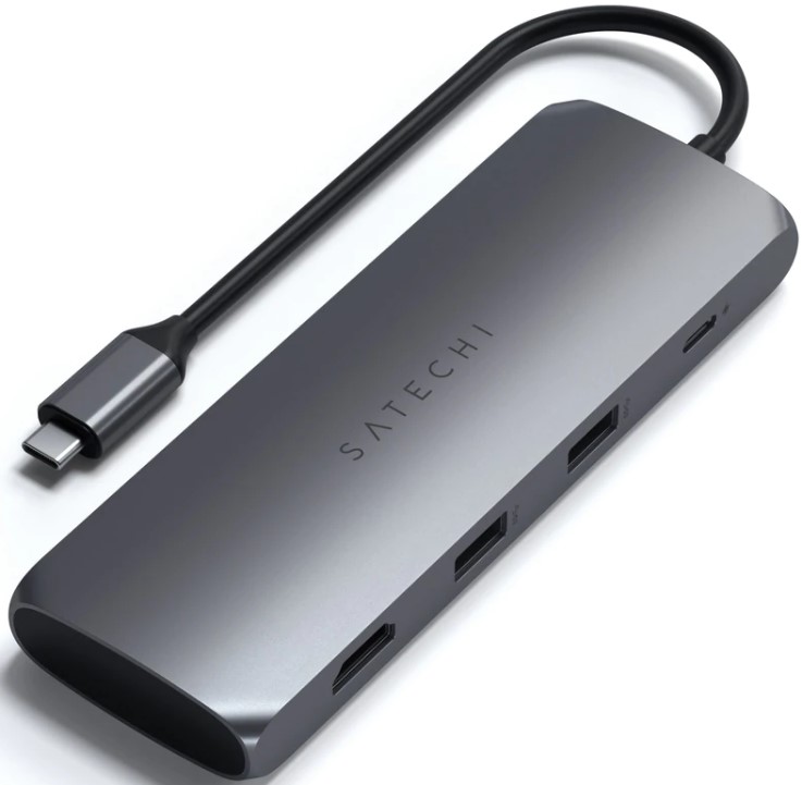 Адаптер Satechi Hybrid Multiport ST-UCHSEM USB Type-C/2*USB 3.1, USB Type-C, HDMI, серый