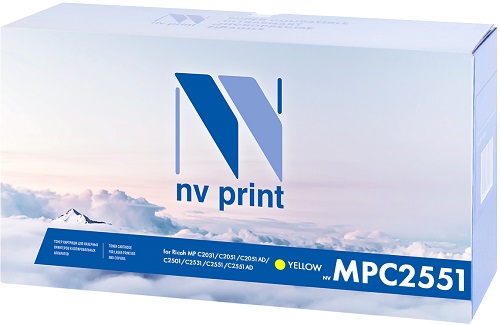   Xcom-Shop Тонер-картридж NVP NV-MPC2551Y для Ricoh MP C2051/C2051AD/C2551/C2551AD, 9500k, желтый