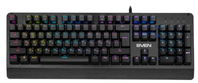   Xcom-Shop Клавиатура Sven KB-G9700 SV-015831 игровая механическая (104 кл.+12Fn,RED switch, RGB, мет. корпус)