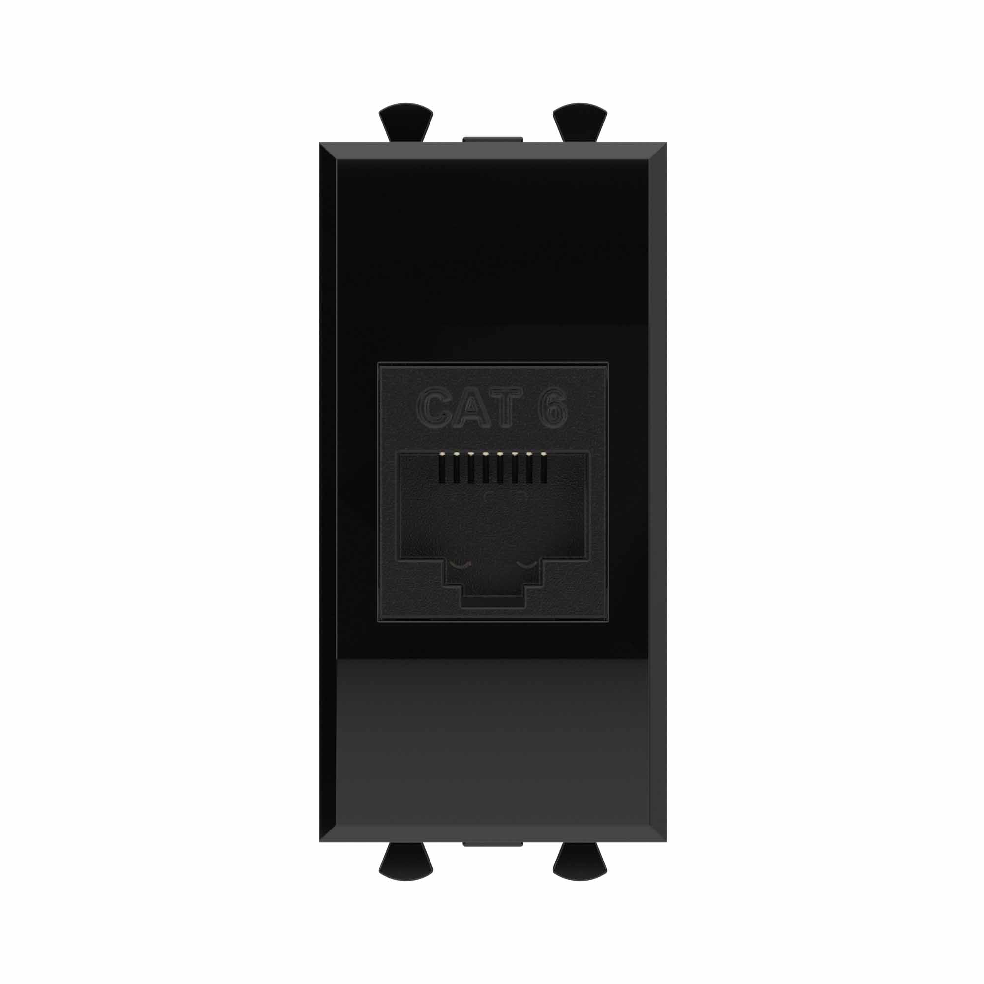 Розетка компьютерная DKC 4402691 RJ-45 без шторки модульная, кат.6, Черный квадрат, 1 модуль, Avanti