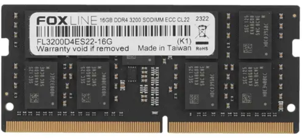   Xcom-Shop Модуль памяти FL3200D4ES22-16G Foxline SODIMM 16GB 3200 DDR4 ECC CL22 (1Gb*8)