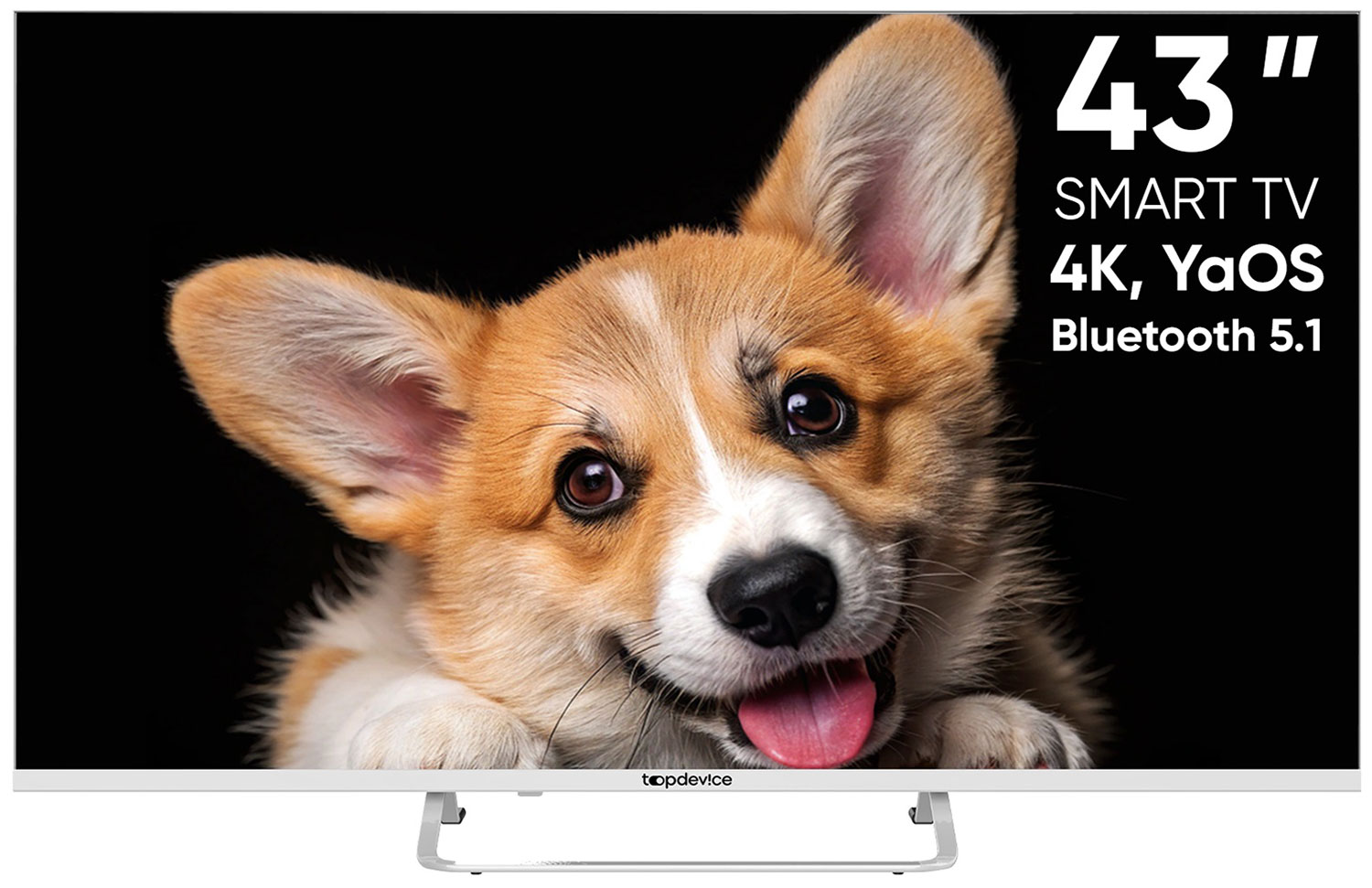 Телевизор TopDevice TDTV43CS03U_WE 43/UHD/VA/Smart YaOS/1.5-8 Гб/BT/белый