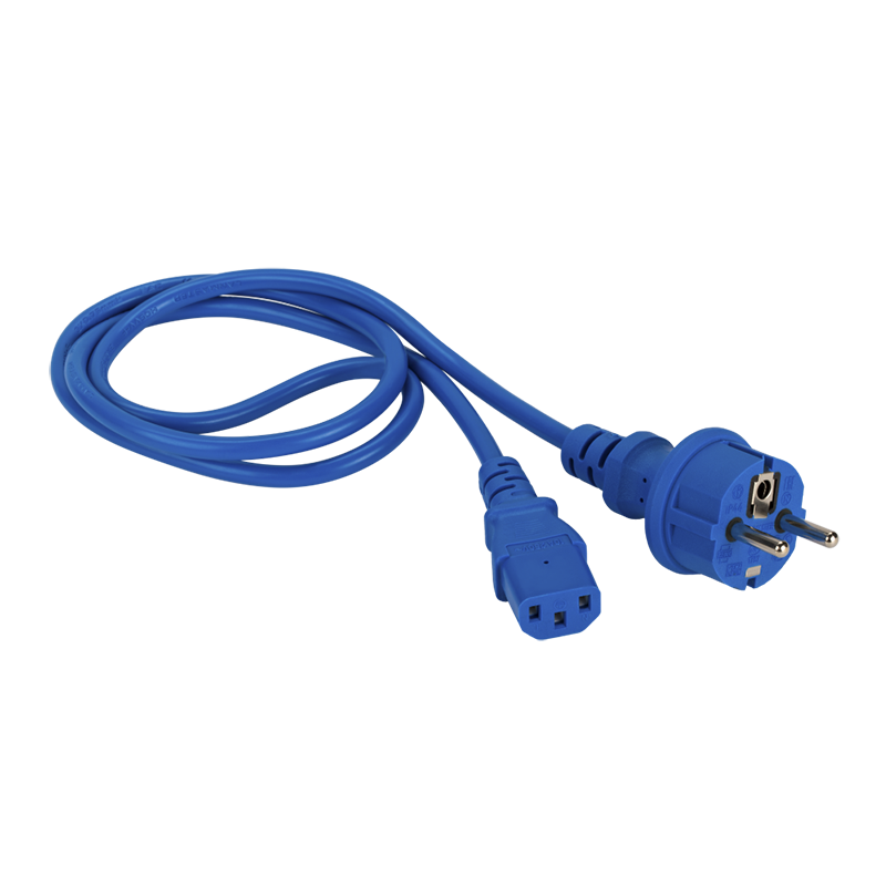 Кабель Lanmaster LAN-PP13/SH-10-BL C13-Schuko, 3х0.75, 220В, 10А, синий, 10 метров