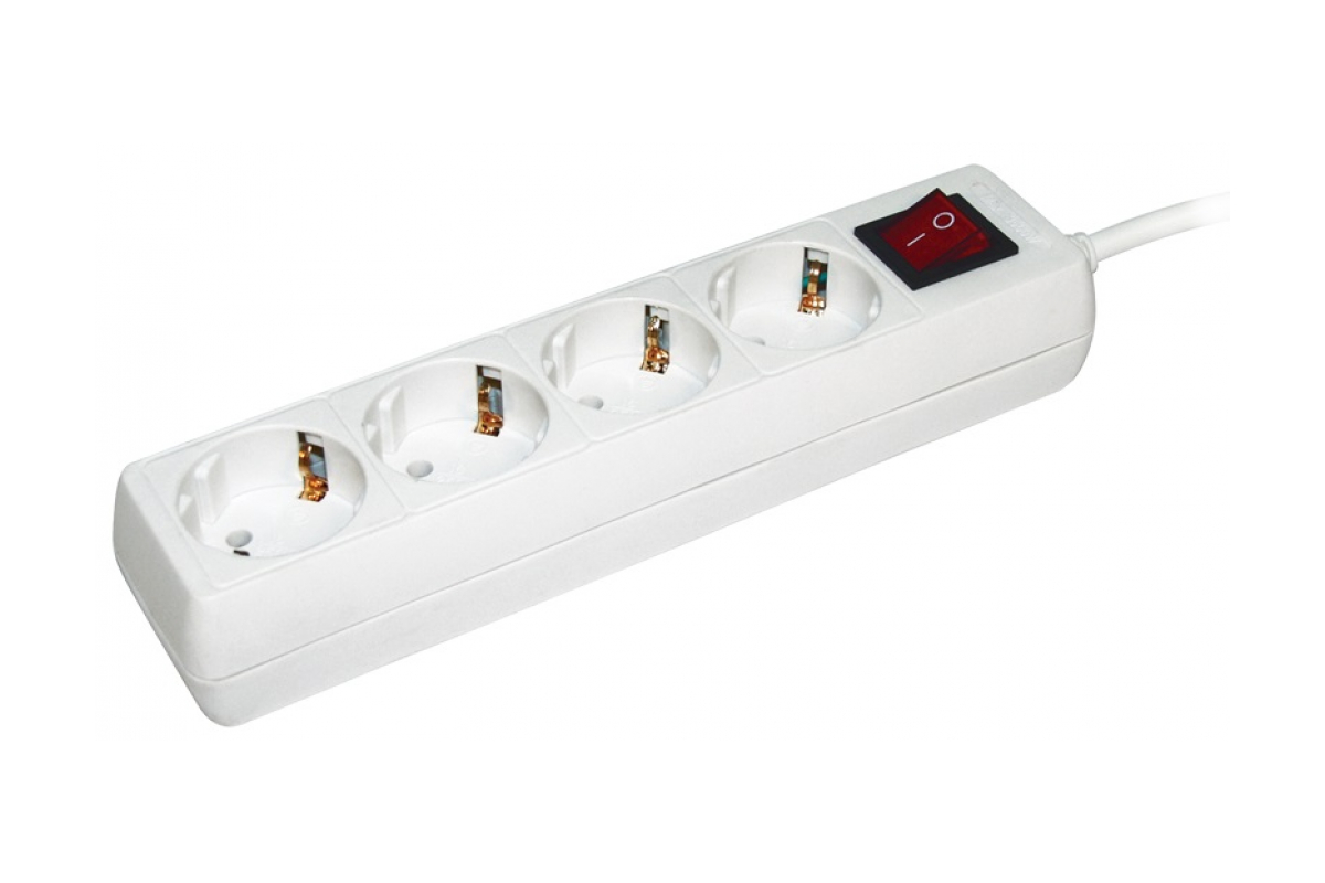 Удлинитель IEK WYP10-16-04-03-ZK-N 4х3м с заземл. 16А IP20 У04К 2P+PE 250В ПВС 3х1 с выкл.