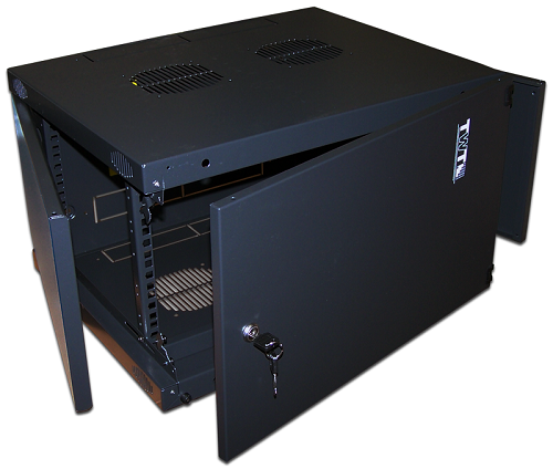 Шкаф настенный 19, 6U TWT TWT-CBWNM-6U-6x4-BK Next, 550x450, металлическая дверь, черный, 1 ЧАСТЬ