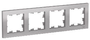 Рамка Schneider Electric ATN000304 AtlasDesign, 4-постовая, универсальная, алюминий