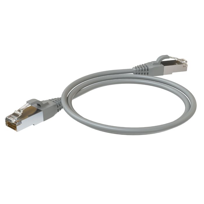 Кабель патч-корд F/UTP 5e кат. 1м SYSMATRIX PC 4545.5ES26.1LSZHGY 2xRJ45, экранированный, серый, LSZH, 1м