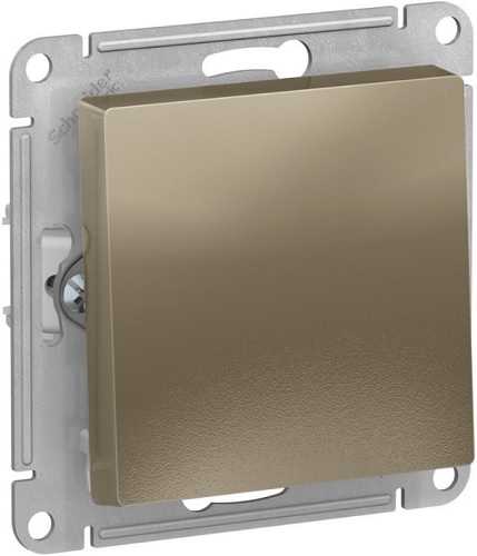 Выключатель одноклавишный Systeme Electric ATN000521 AtlasDesign 2-полюсный, 10А, механизм, Шампань