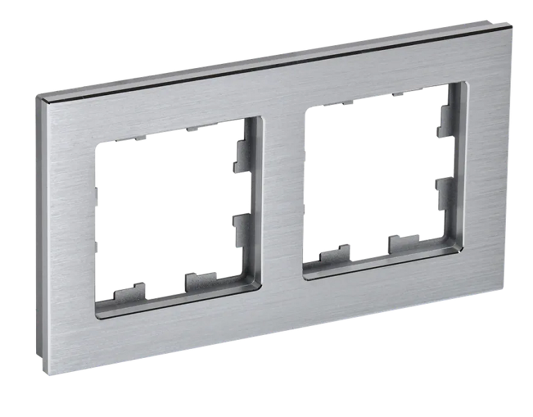 Рамка IEK BR-M22-M-K47 2-м BRITE РУ-2-1-БрА металл алюминий