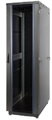 Шкаф напольный 19, 42U Eurolan 60F-42-6A-34BL Racknet 600х1000, передняя дверь перф., задняя перф.