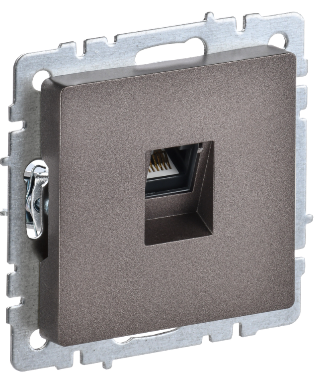 Розетка компьютерная IEK BR-K10-1-K45 BRITE RJ45 кат.5E РК10-БрТБ Бронза