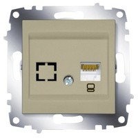 Розетка ABB 619-011400-247 Cosmo компьютерная (RJ45 cat 6 + гнездо) 50В, IP20 (титаниум)