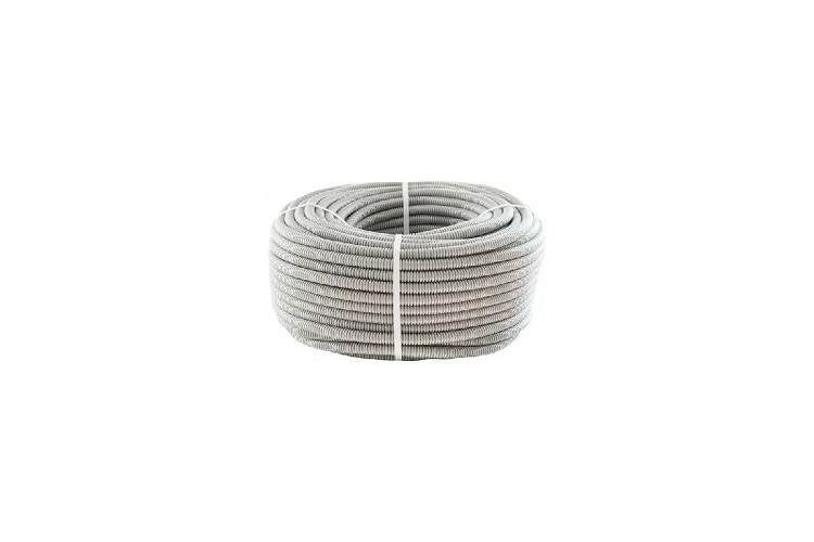 Труба гофрированная лёгкая Ecoplast 60125HFLS HFLS, с зондом, без галогена, низкое дымовыделение, цвет серый, диам. 25мм (50м)