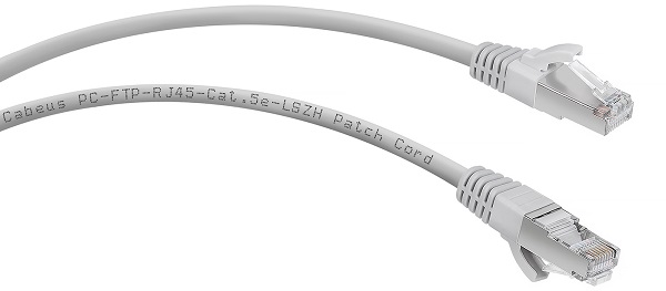 Кабель патч-корд F/UTP 5e кат. 15м. Cabeus PC-FTP-RJ45-Cat.5e-15m-LSZH экранированный, серый