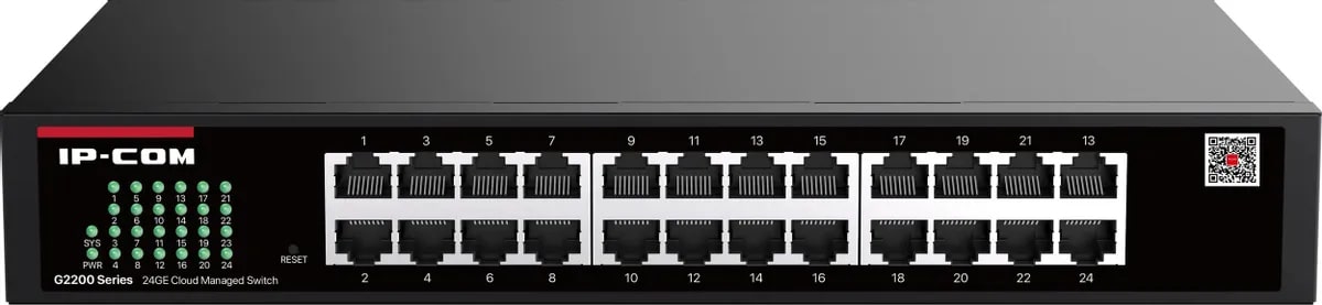 Коммутатор управляемый IP-Com G2224D 24 портов, 24x1 Гбит/с, установка в стойку, металлический корпус